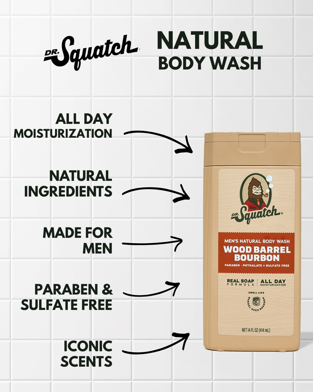 Dr. Squatch feature benefit pointout ad reference