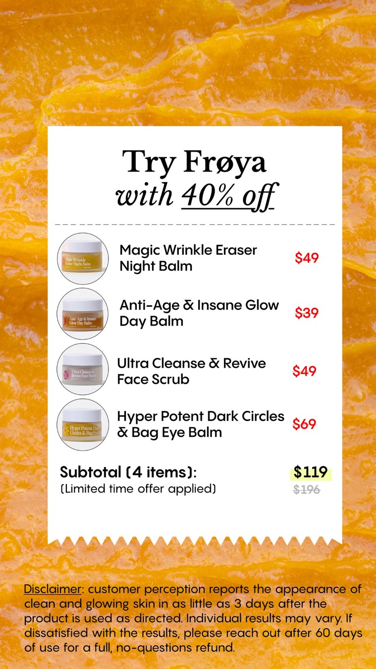 Frøya Organics document mockup ad reference