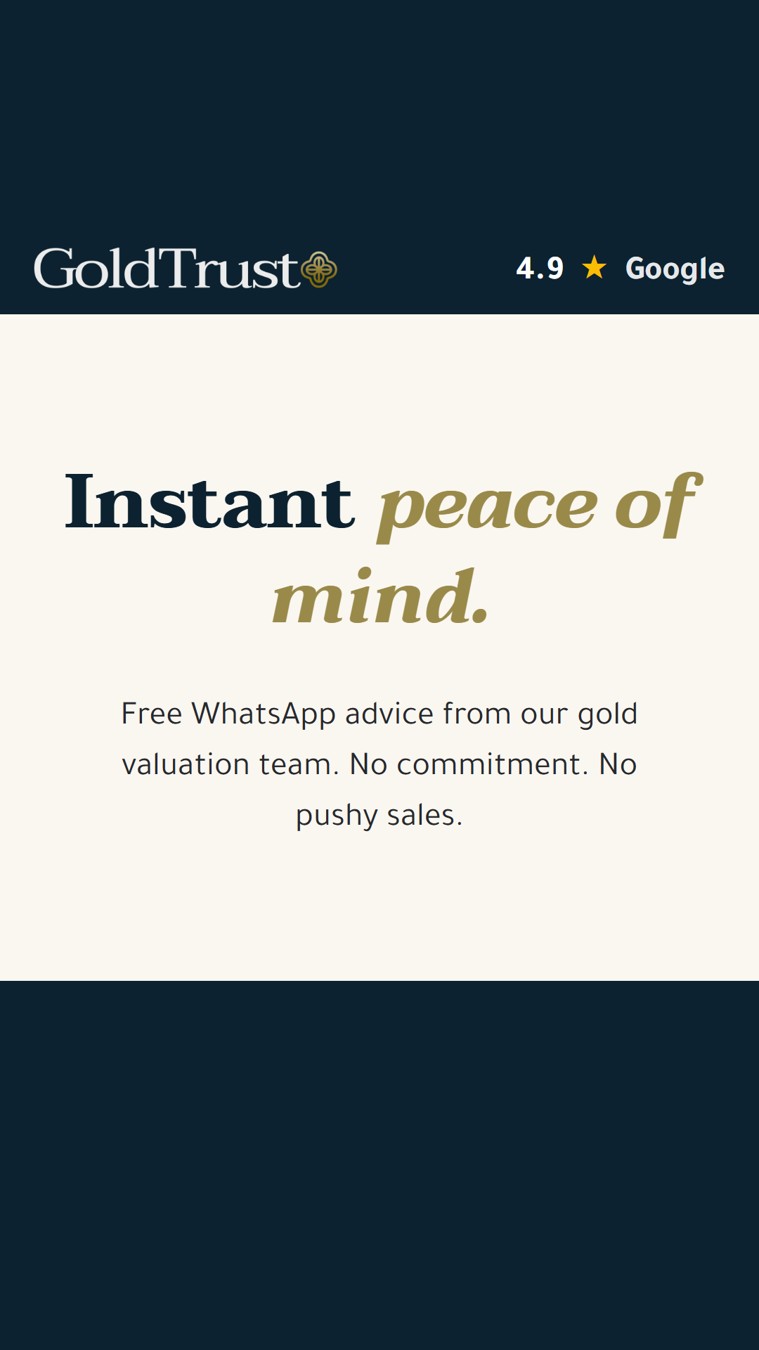 GoldTrust text-led statement ad reference