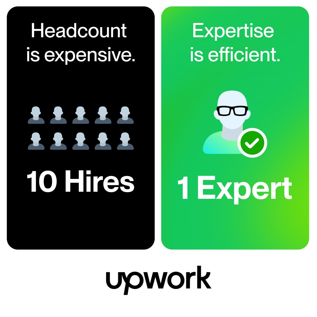 Upwork static ad reference