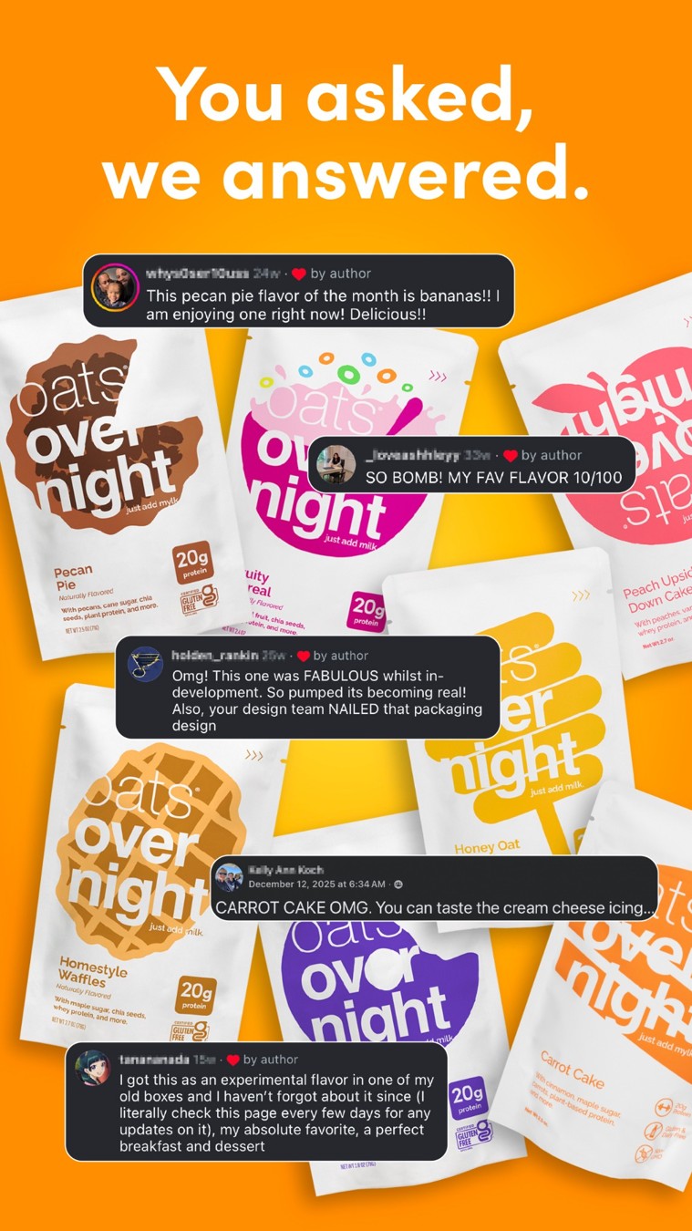 Oats Overnight social proof mashup ad reference